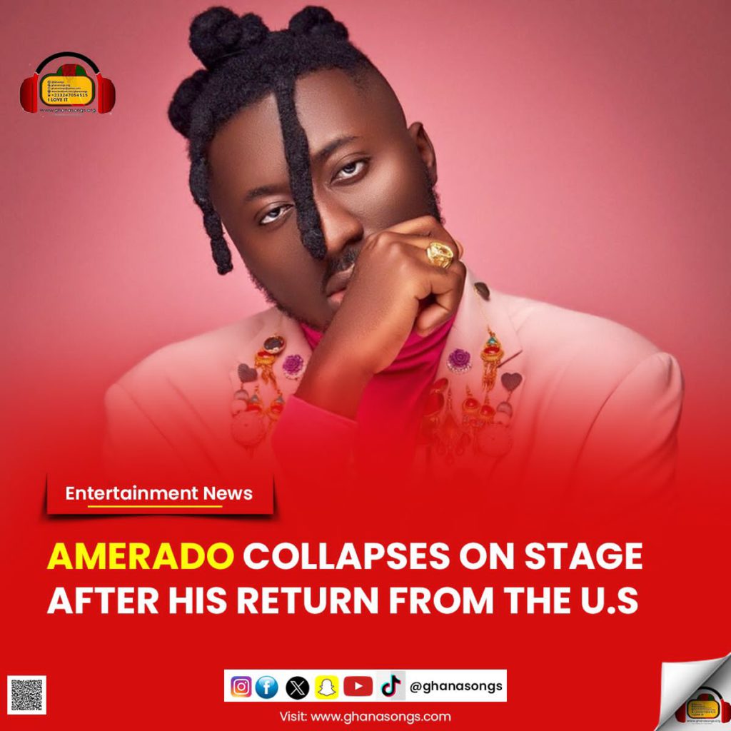Amerado collapses on stage after his return from the U.S