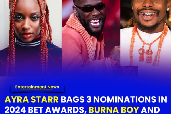 Ayra Starr bags 3 nominations in 2024 BET Awards, Burna Boy and 5 others get nominated